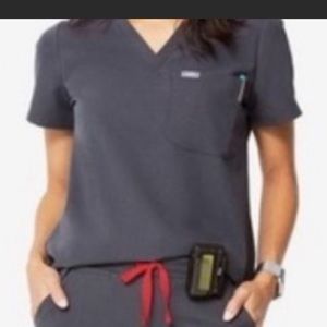 FIGS Charcoal Gray Scrub Top Size XS